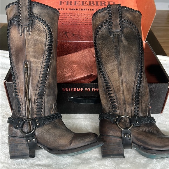 Freebird Brown and Black Tall Boots - Picture 5 of 7
